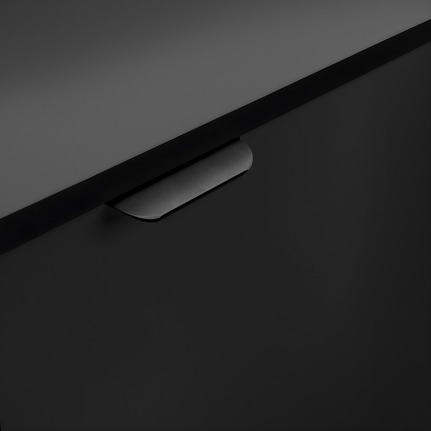 Flash Furniture Dell Trash Can Enclosure with Tray Shelf and 8" Drop Hole, Commercial Grade Trash Receptacle for 32 Gallon Round Cans, Swing Door Access, Black