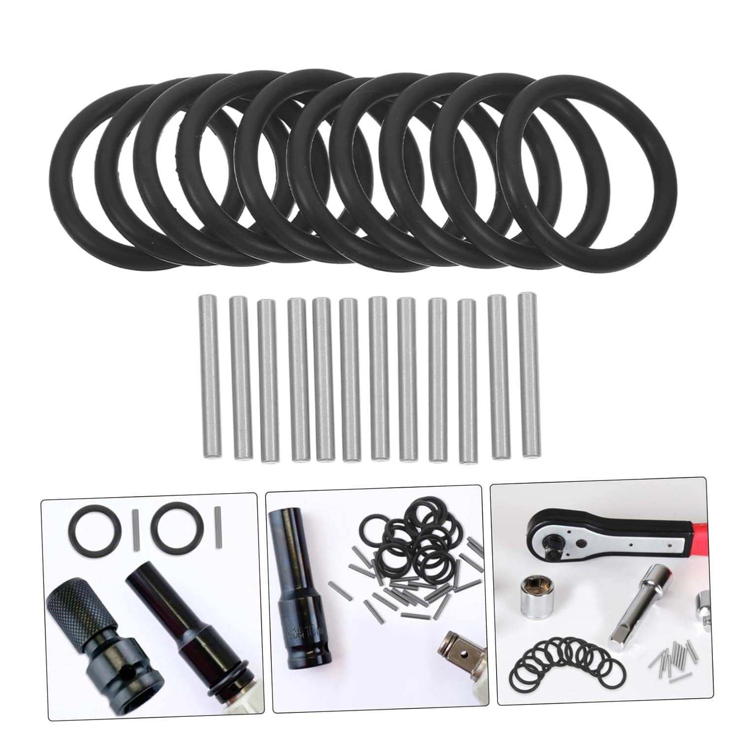 10sets Impact Driver Socket Attachment Rubber Ring and Pin for Wrench Sealing Gasket for Efficient Tool Performance and Versatile Applications