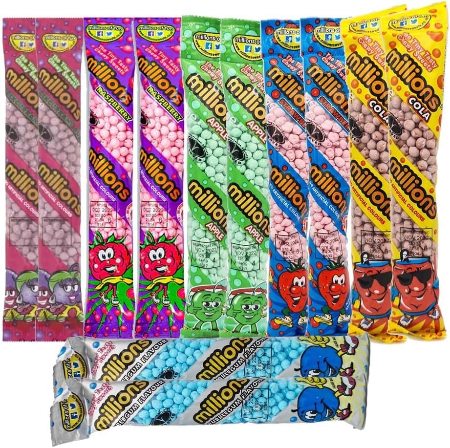 vapewaves Millions Sweet Gift Selection Hamper: Millions Blackcurrant Raspberry Cola Apple Bubblegum and Strawberry Delicious Tasty And Twisty Treat Sold By Kidzbuzz (3)