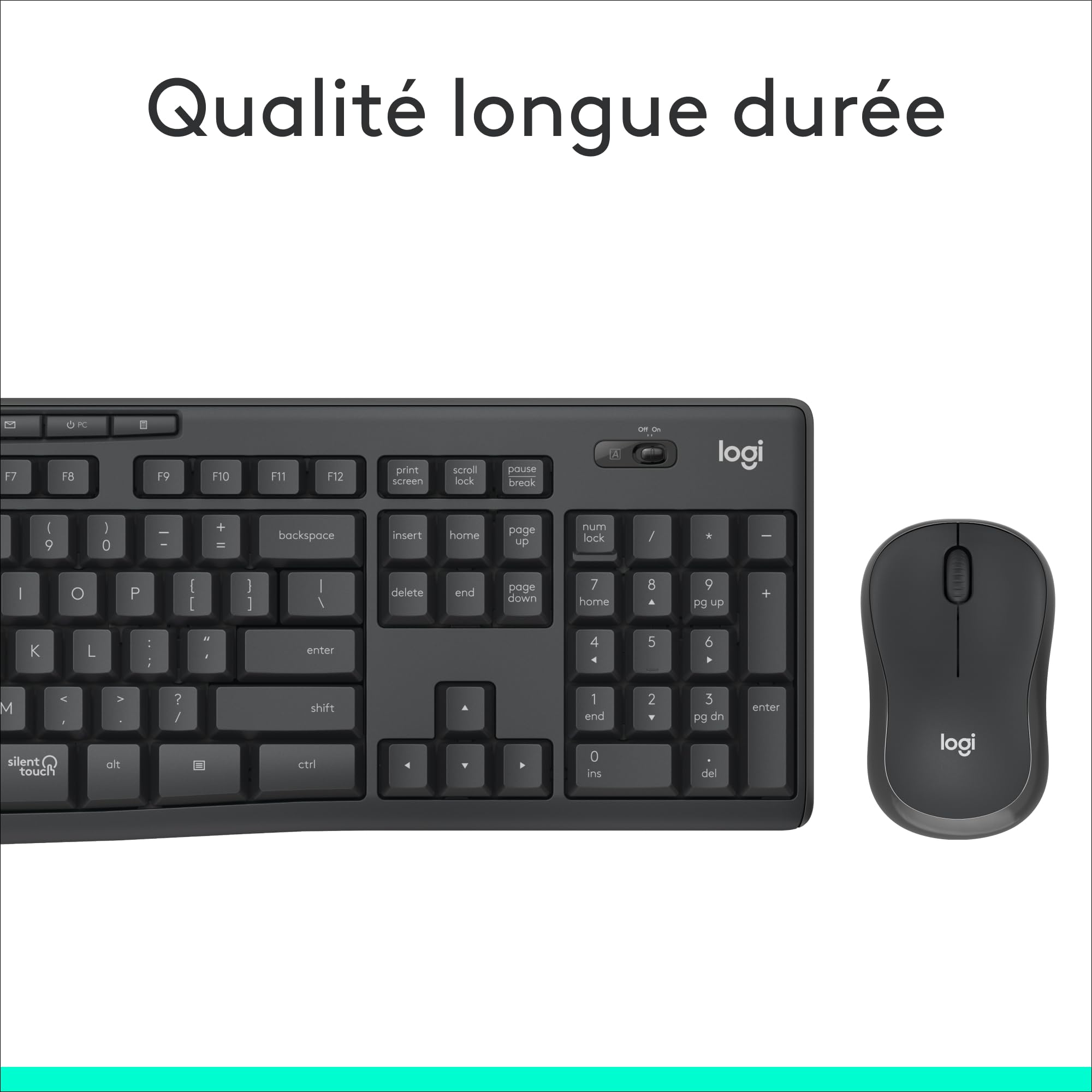 Logitech MK295 Silent ensemble souris et clavier sans fil SilentTouch AZERTY Français Gris