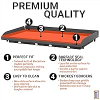 Vista 5 de Alfombrilla de plancha de silicona premium de 17 pulgadas para parrilla Blackstone de 17 pulgadas, cubierta de plancha de silicona resistente