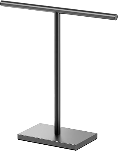 Gatco 1444MX - Moderno soporte de toalla de encimera con base rectangular en forma de T color negro mate