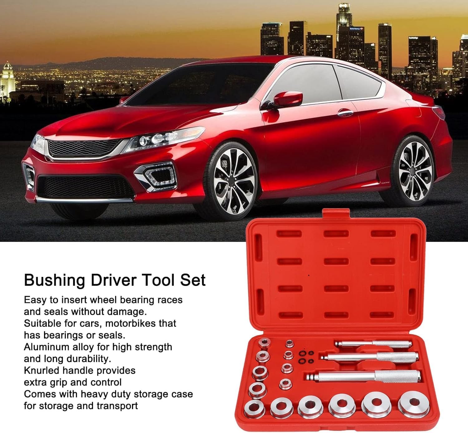 Bearing Race Seal Bushing Driver Tool Set Universal Wheel Bearing Removal Press Tool for Cars Motorcycles