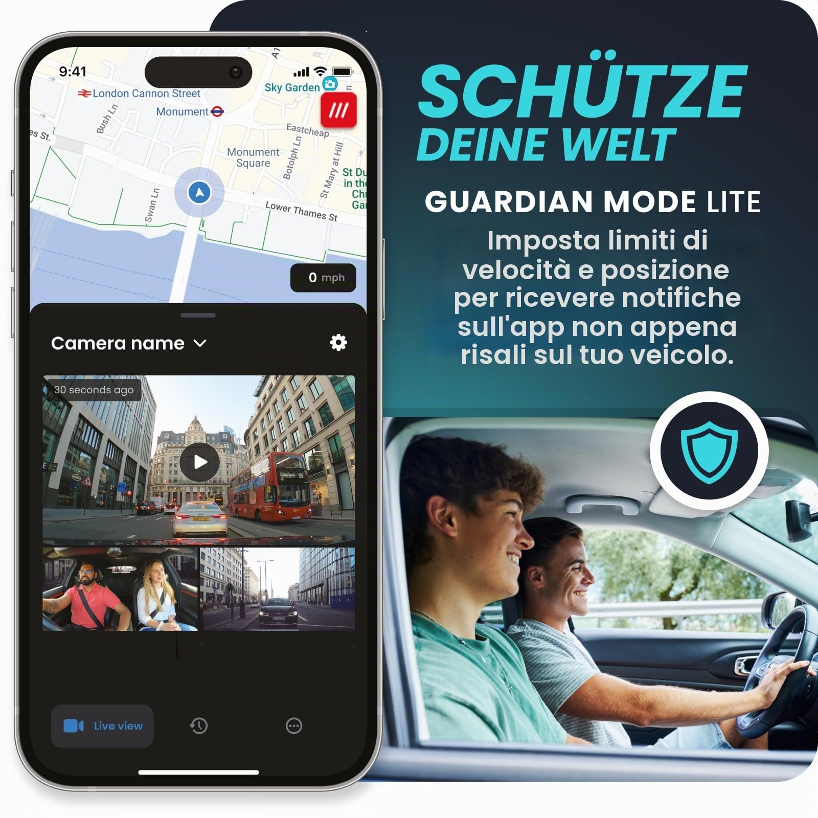 Nextbase® Piqo 2k Dash cam Auto Fronte Retro | Modalità di Parcheggio 24/7 | Dashcam Auto 2k 1440p 30fps | Night Vison Pro Telecamera | Camera con Angolo di Visione di 140° | MicroSD da 32 GB
