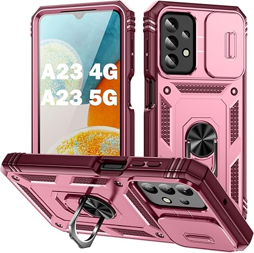 Miniatura 114 de PASNEW Funda para cámara Samsung Galaxy A15 5G, soporte metálico de grado militar, resistente a prueba de golpes, carcasa rígida para Samsung A15
