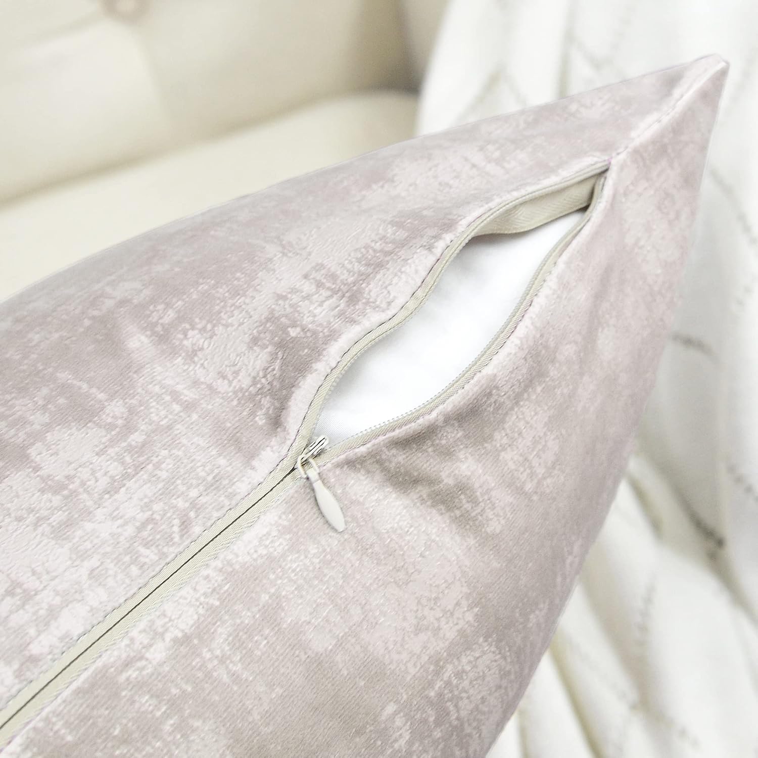 Home Soft Things Textured Velvet Pillow Covers Set of 4, 20'' x 20'', Simple Taupe, Modern Decorative Square Throw Pillow Covers for Couch Sofa
