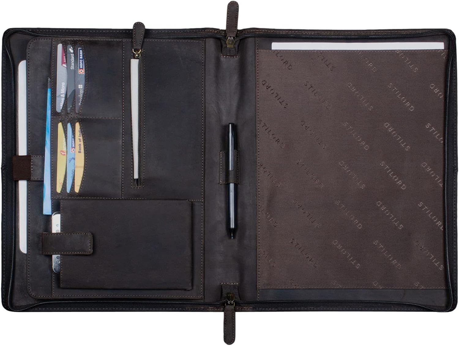 STILORD 'Harrison' Leather Conference Map for 12' Tablets iPads Folder Business Portfolio Document Folder Genuine Leather - Image 5