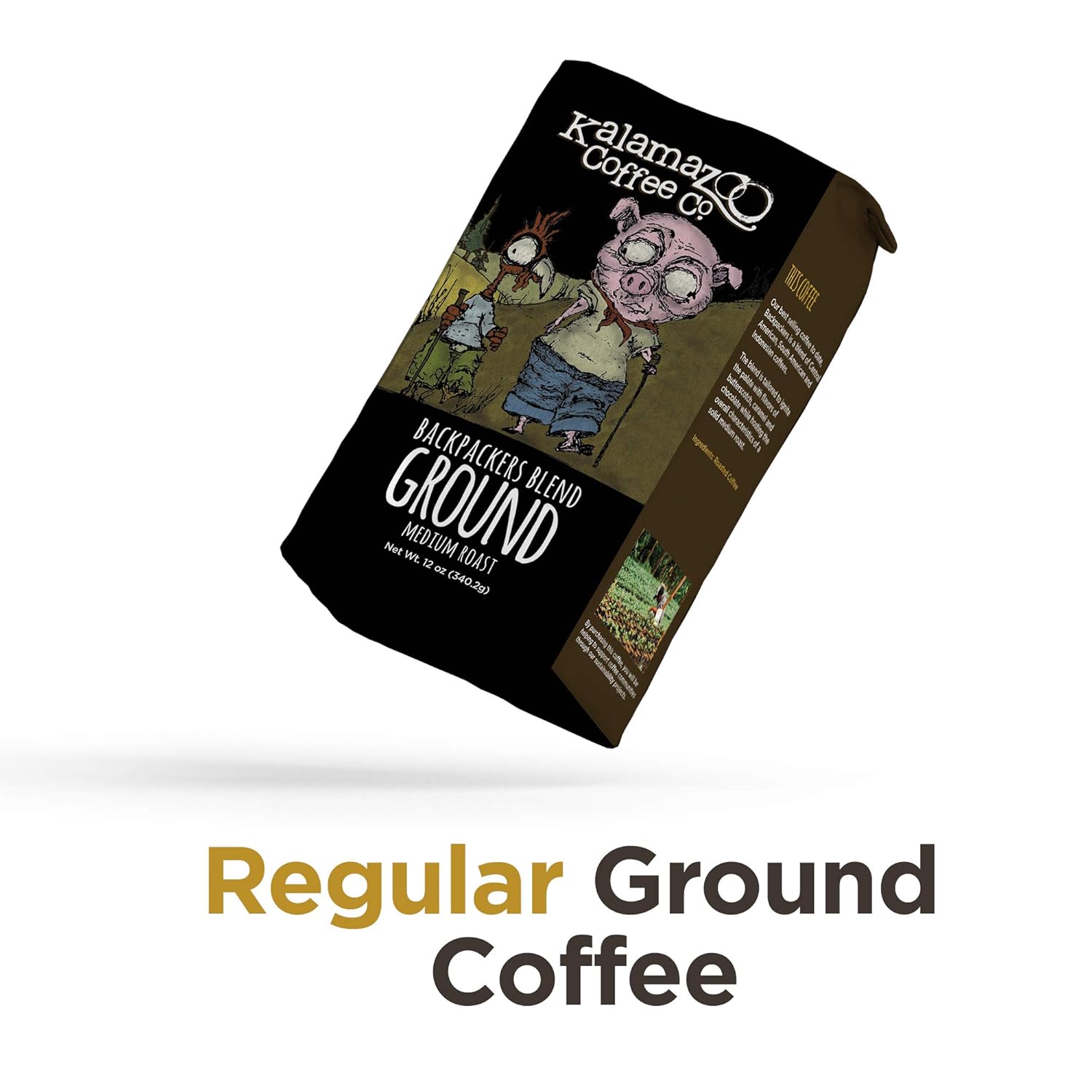 KALAMAZOO COFFEE COMPANY Ground Coffee Variety Pack - Backpackers Blend, Loretta, & Papua New Guinea | 12oz Bag (3 Pack)