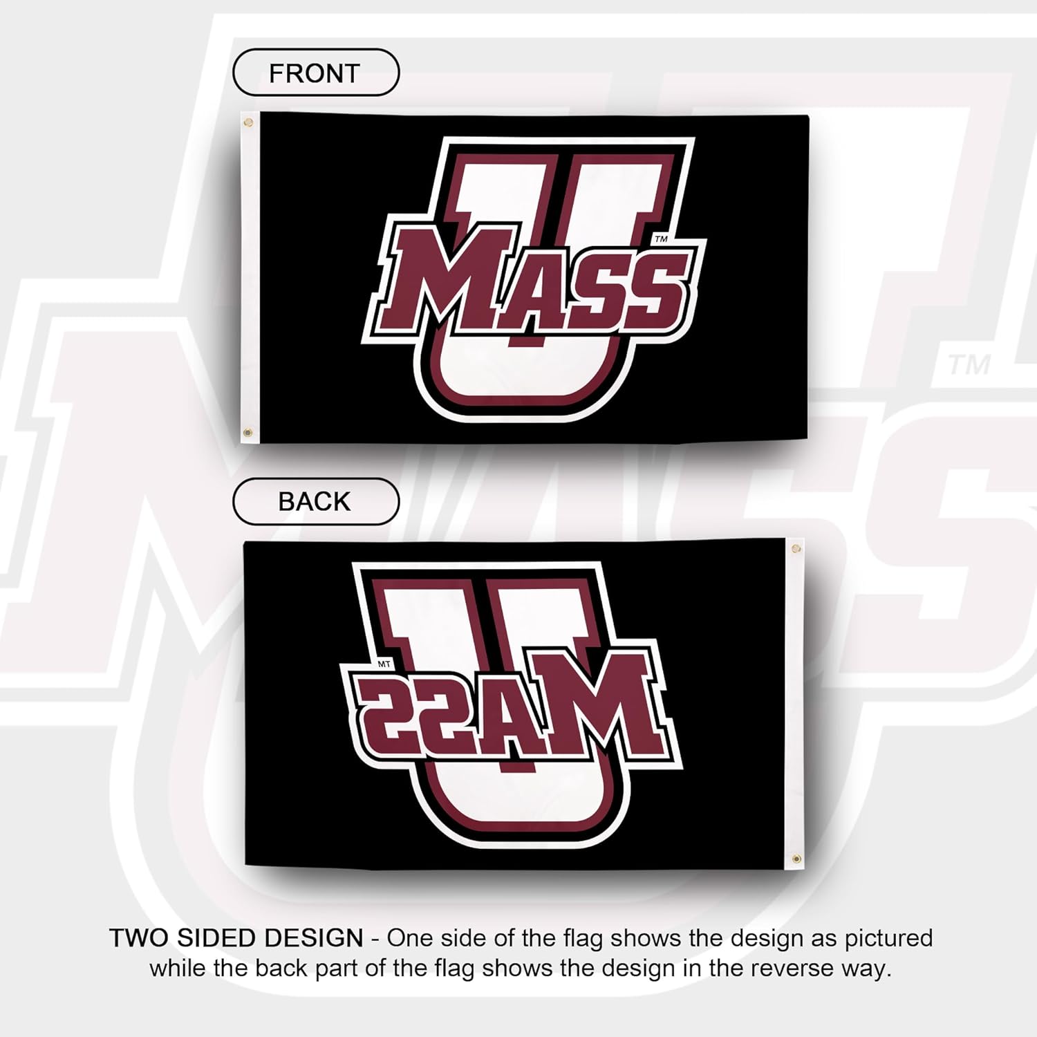 Desert Cactus University of Massachusetts 100% Polyester Indoor Outdoor 3x5 feet Banner UMass Amherst (Flag E) - Image 2