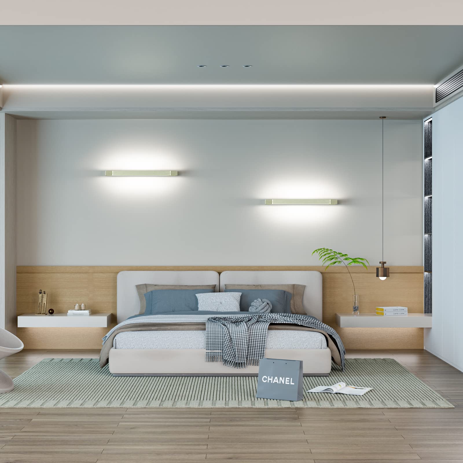 Lampe de miroir LED salle de bain 61 cm 24 W 5000 K IP44 étanche rotative 360°