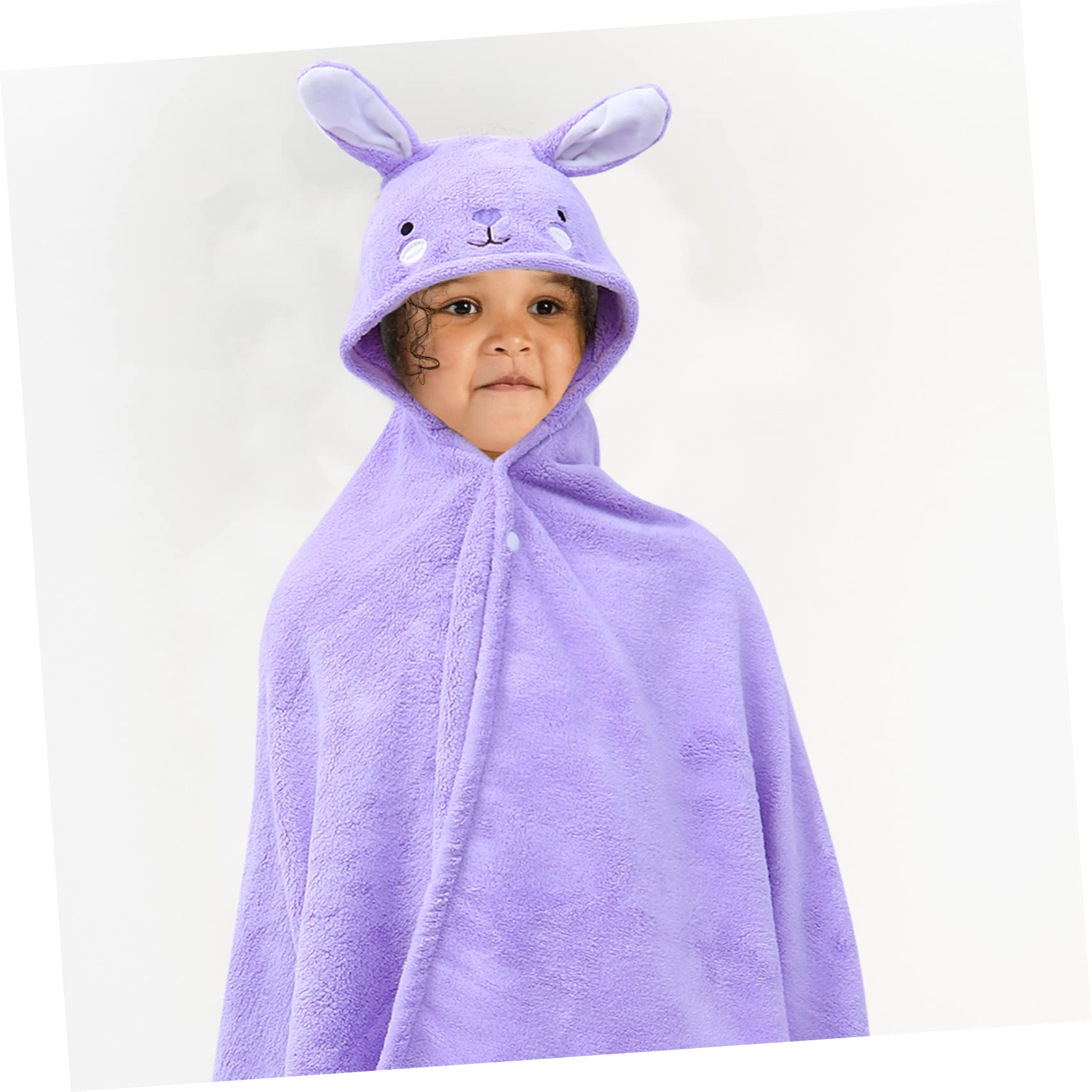 Serviette de Bain à Capuche Lapin Pourpre 70x140 pour Garçon, et Filles