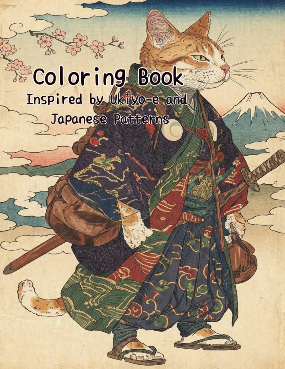 Coloring Book Inspired by Ukiyo-e and Japanese Patterns