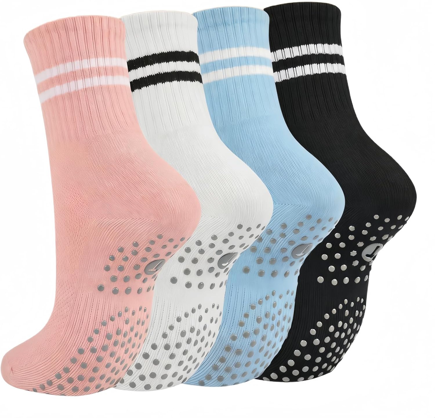 Womens Pilates Socks with Grips Non Slip Yoga Socks for Barre, Ballet, Dance, Workouts