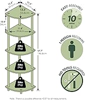 Vista 3 de Furinno Turn'n'Tube - Estantería esquinera de 3 niveles multi-propósito