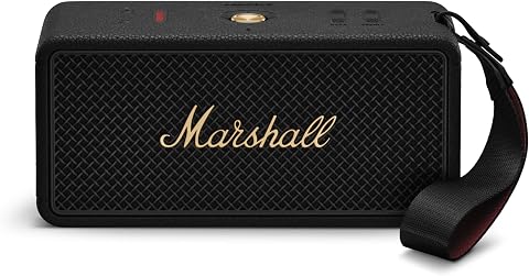 Marshall Middleton II BT Hoparlör, Blk&Brass | Sağlam IP67 Su Geçirmez ve Toz Geçirmez Tasarım | 30+ Hr Çalma Süresi | Yüksek Stereo Ses ve Derin Bas | Dış Mekan ve Seyahat
