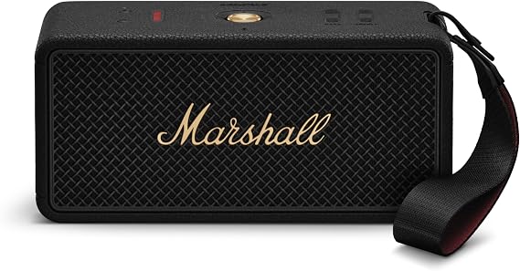 Marshall Middleton II Wireless Portable Waterproof Speaker, Black & Brass, 30 Hours Continuous Playback, IP67 Waterproof