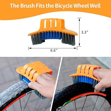 8 Pieces Precision Bicycle Cleaning Brush Tool Including Bike Chain Scrubber, suitable for Mountain, Road, City, Hybrid,BMX Bike and Folding Bike
