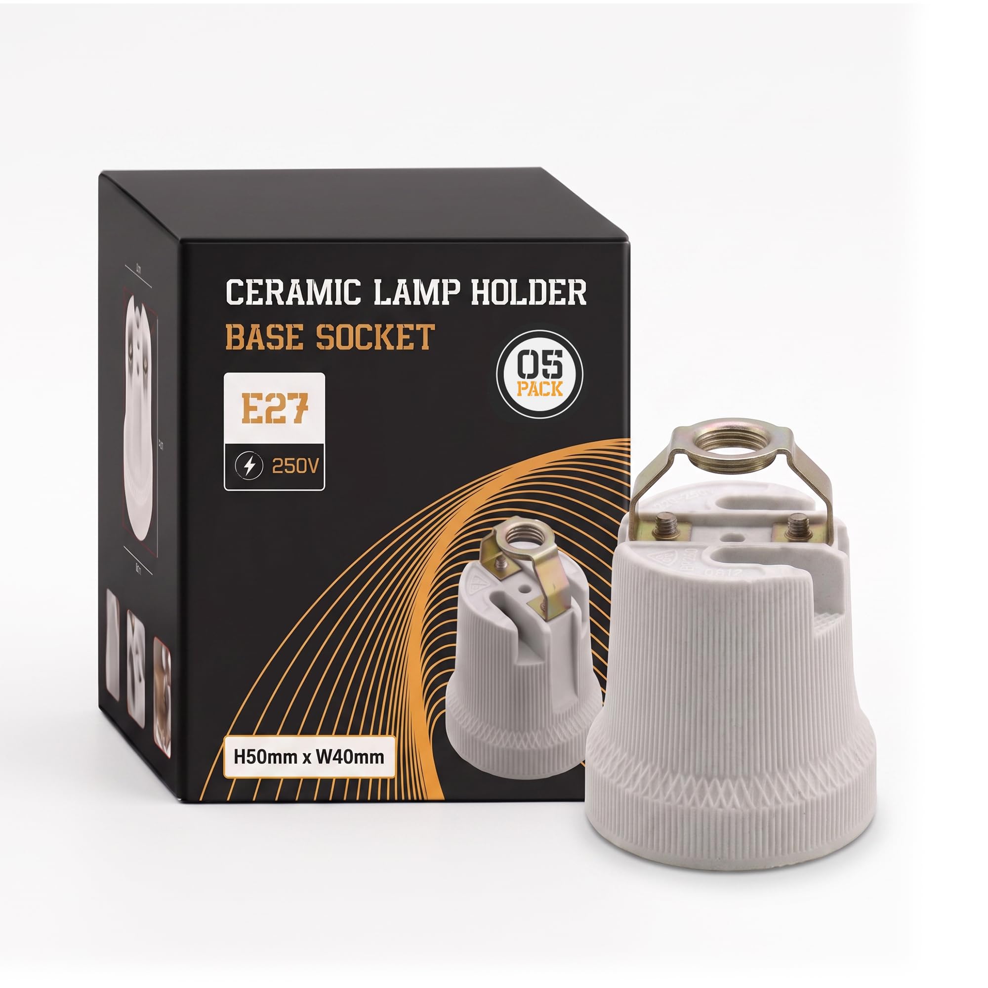 Ceramic Porcelain E27 Lamp Holder Edison Screw Light Bulb Socket