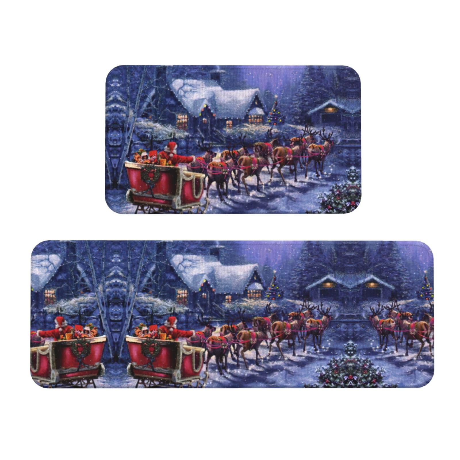 Tapis de cuisine motif Père Noël EdWal pour décorer votre buanderie et sol durant les fêtes