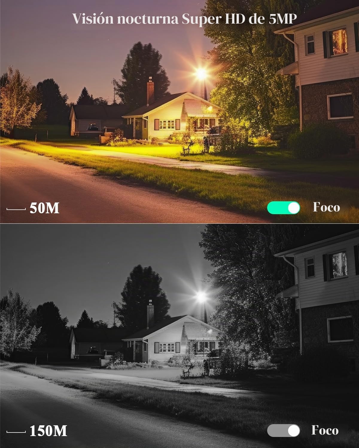 Ctronics 5MP 30X Cámara Vigilancia WiFi Exterior Visión Nocturna HD de 150M | Cámara de Seguridad PTZ Detección Humana, Seguimiento Automático, Alarma Audible, IP66 Impermeable (Blanco)