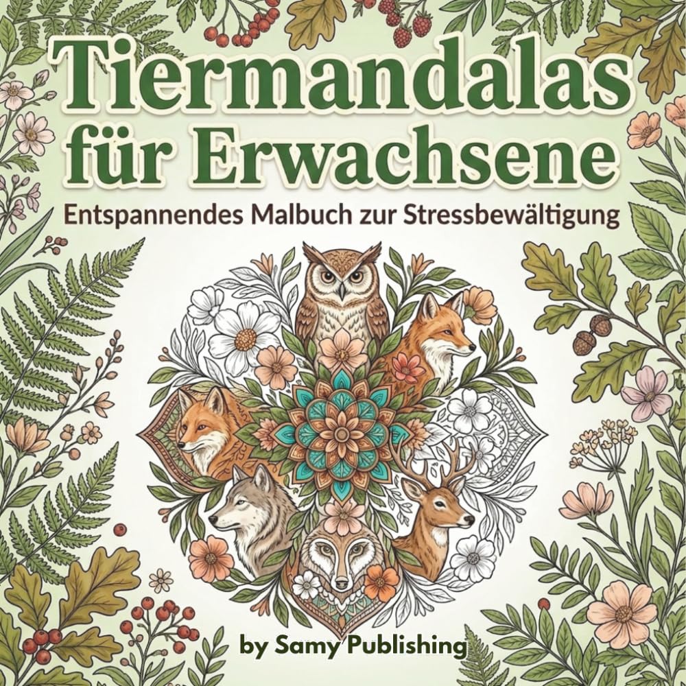 Tiermandalas für Erwachsene: Entspannendes Malbuch zur Stressbewältigung: Tauchen Sie ein in von der Natur inspirierte Mandalas mit wunderschönen Tiermotiven.