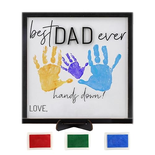 Best Dad Ever Gifts Hands Down Sign with 3 Printing
