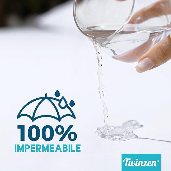 Twinzen - Waterproof Mattress Protector 60 x 120 cm - Waterproof and Breathable Protection - Cot Mattress Cover 60 x 120 cm - 1