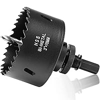 Vista 44 de Sierra perforadora de 3 1/2" (89 mm) para madera y plástico, broca de núcleo de cortador de agujeros bimetálico HSS para paneles de yeso, tableros