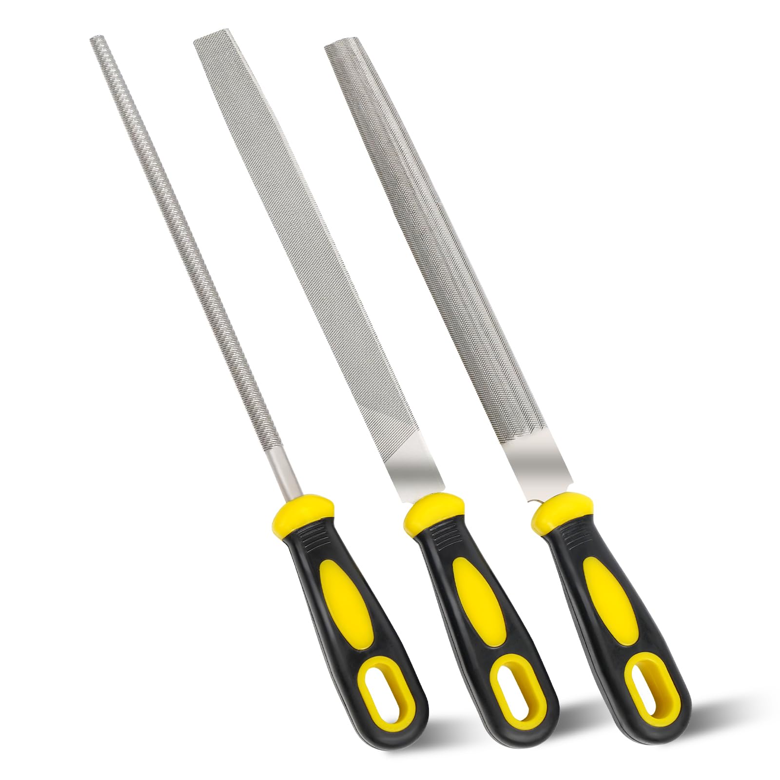 QIHATR 3-Piece Metal File Set - 8 Inch -1 QIHATR 3-Piece Metal File Set - 8 Inch -1