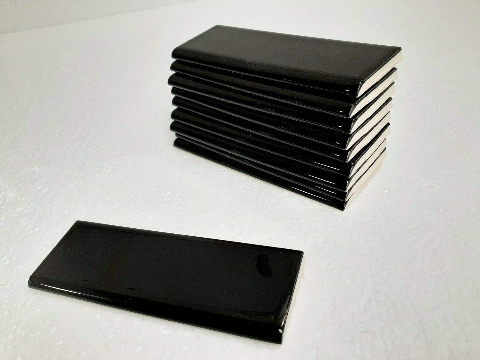 - Black 2x6 in Ceramic Tile Bullnose Trim Edge 2 x 6 inch American Olean Box 10 Piece
