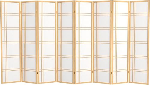 Miniatura 77 de Red Lantern Pantalla Shoji de doble cruz de 6 pies de alto, color blanco, 5 paneles Blanco,Negro