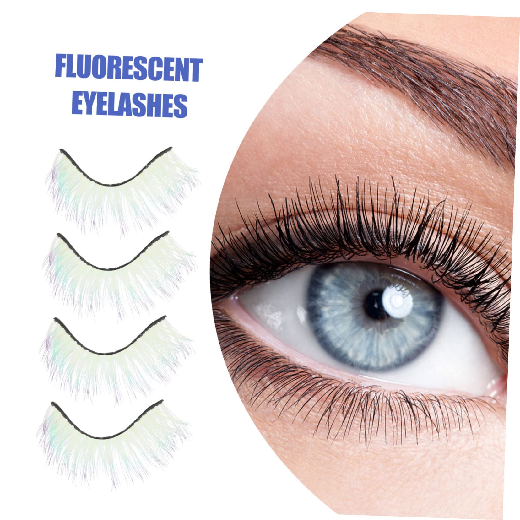 Baluue 20paia Ciglia Finte Fluo Per Donne Extension Di Ciglia Colorate e Leggere Per Makeup e Occasioni Speciali