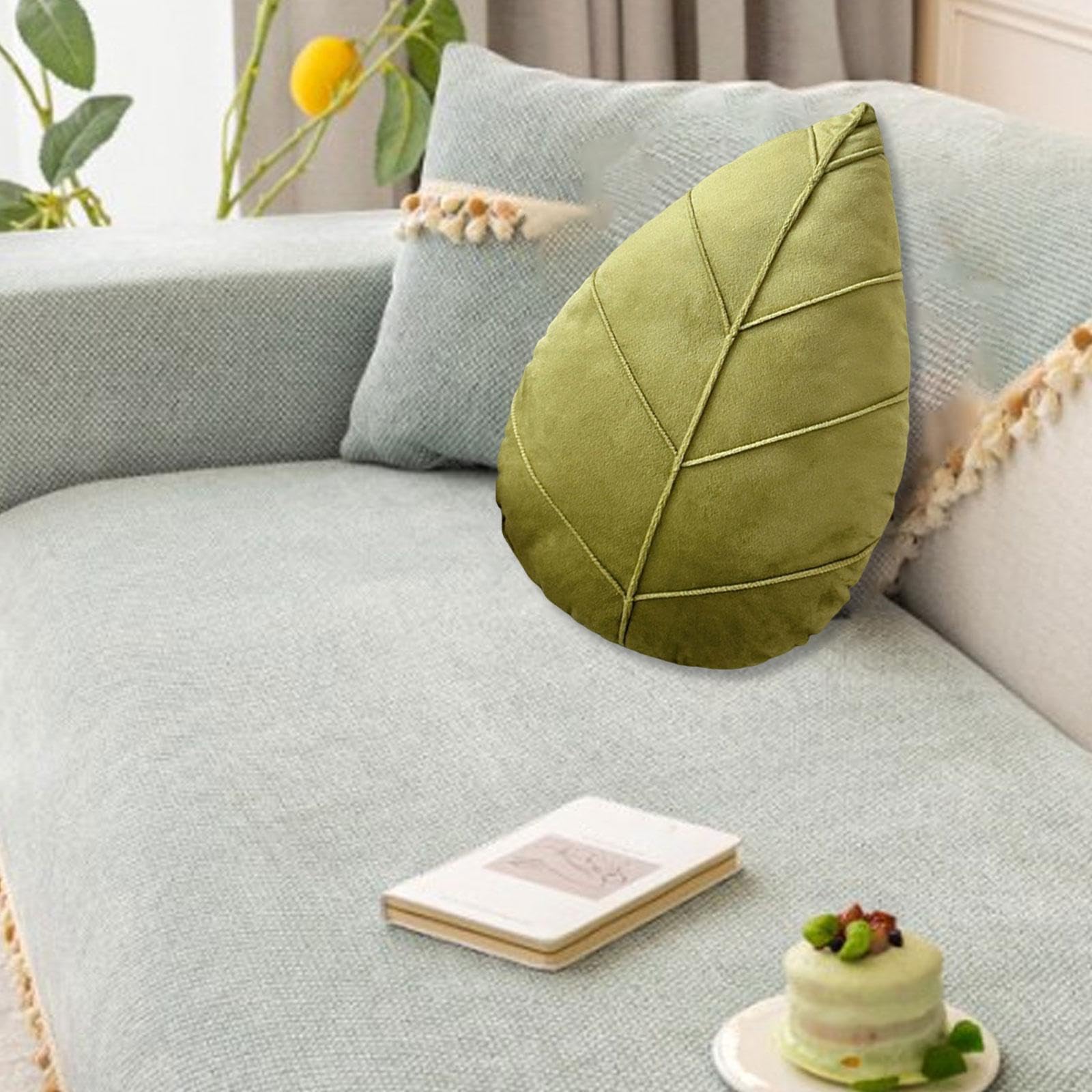 FytStycale Blattkissen, Flauschiges Sitzkissen in Blattform, 38 x 25cm, dekoratives Plüsch-Bodenkissen für Sofa & Bett, kuscheliges Kissen für Schlafzimmer, Wohnzimmer, Kinderzimmer, Couch, Grasgrün Küche, Haushalt & Wohnen