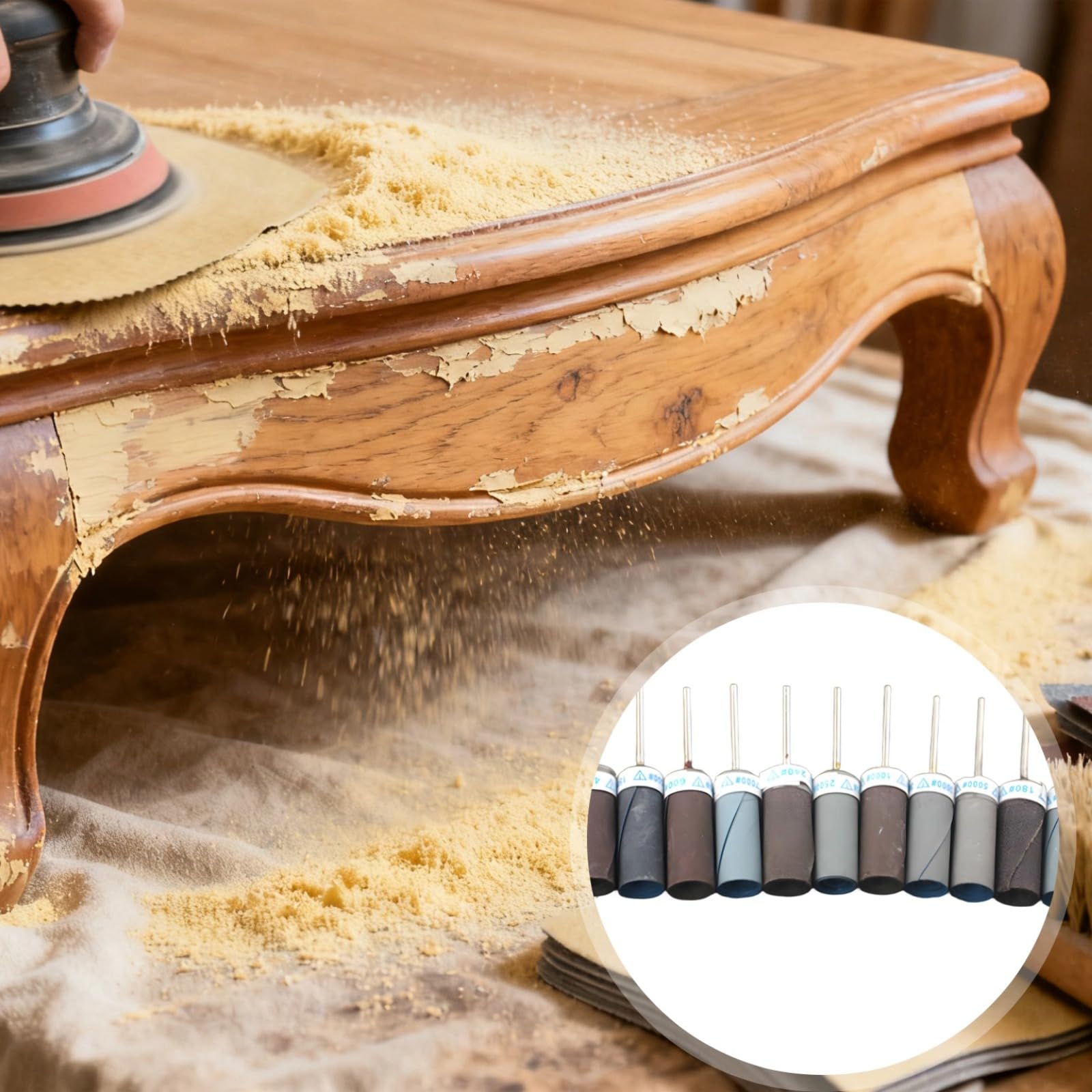 25 Stk. Schleifstifte Set, gemischte Körnungen 180-2000, 3 mm Schaft, Wasser-Schleifpapier-Rolle kompatibel mit Dremel, zum Polieren für Jade, Metall, Holzschnitzen und Feinarbeiten
