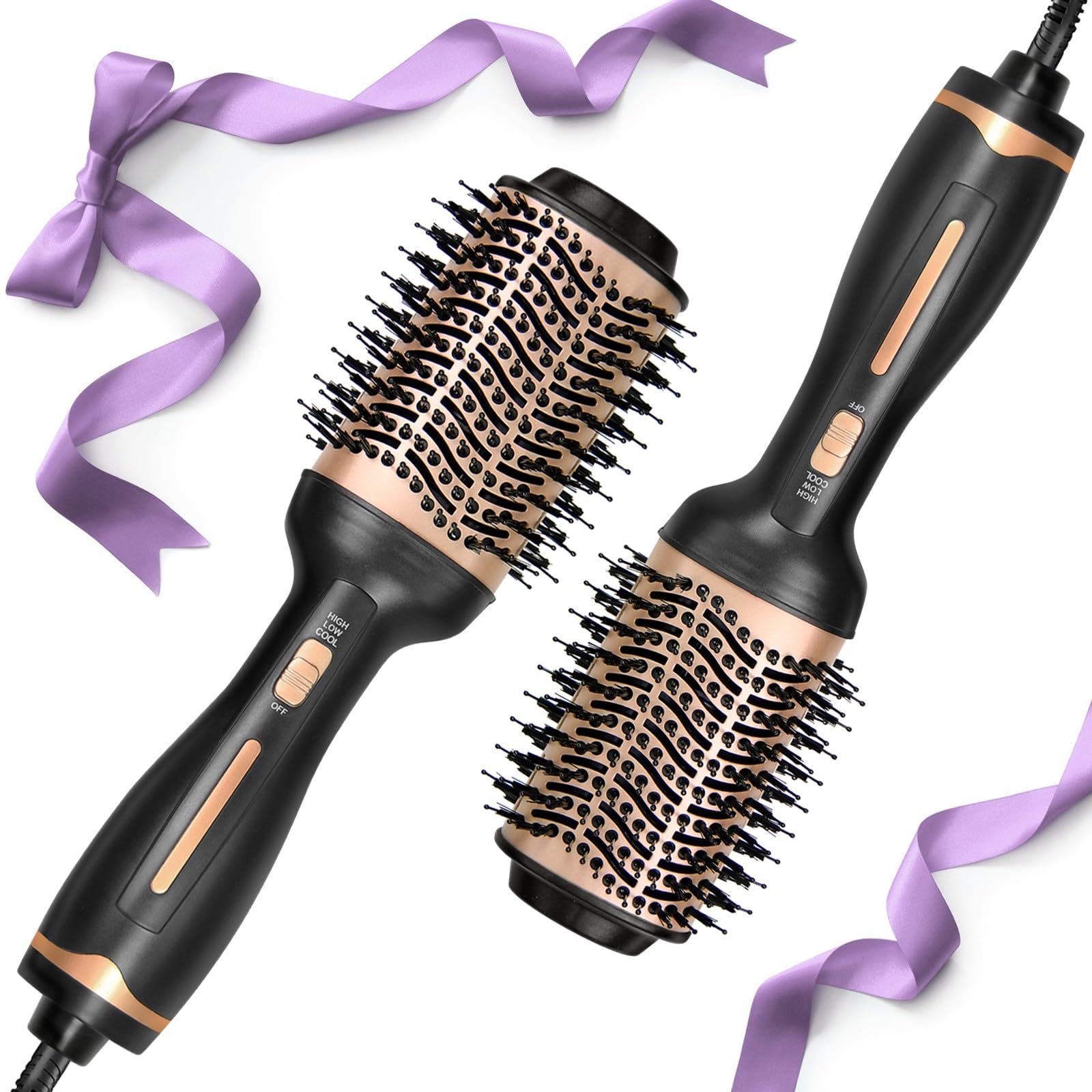 Anluomania One-Step Spazzola Asciugacapelli e Volumizzante, 1000W Spazzola Termica in Ceramica, Ioni Negativi Spazzola Ad Aria Calda, 3 Temperature, per Asciugatura rapida/Raddrizzamento/Volumizzante
