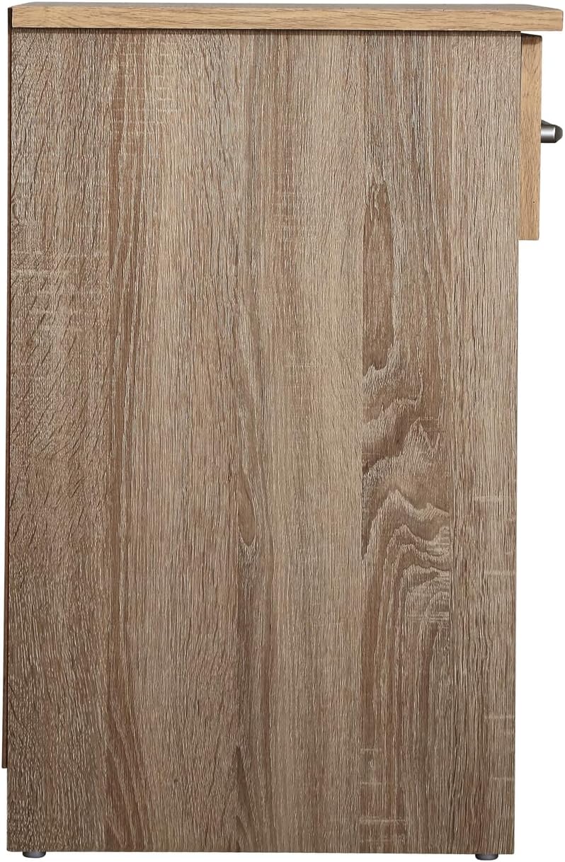 HomeStock French Flair Sandalwood Nightstand, 1 Drawer, Open Shelf, Brushed Finish Handle, No Assembly Required, Durable Wood Construction, Spacious Top Surface