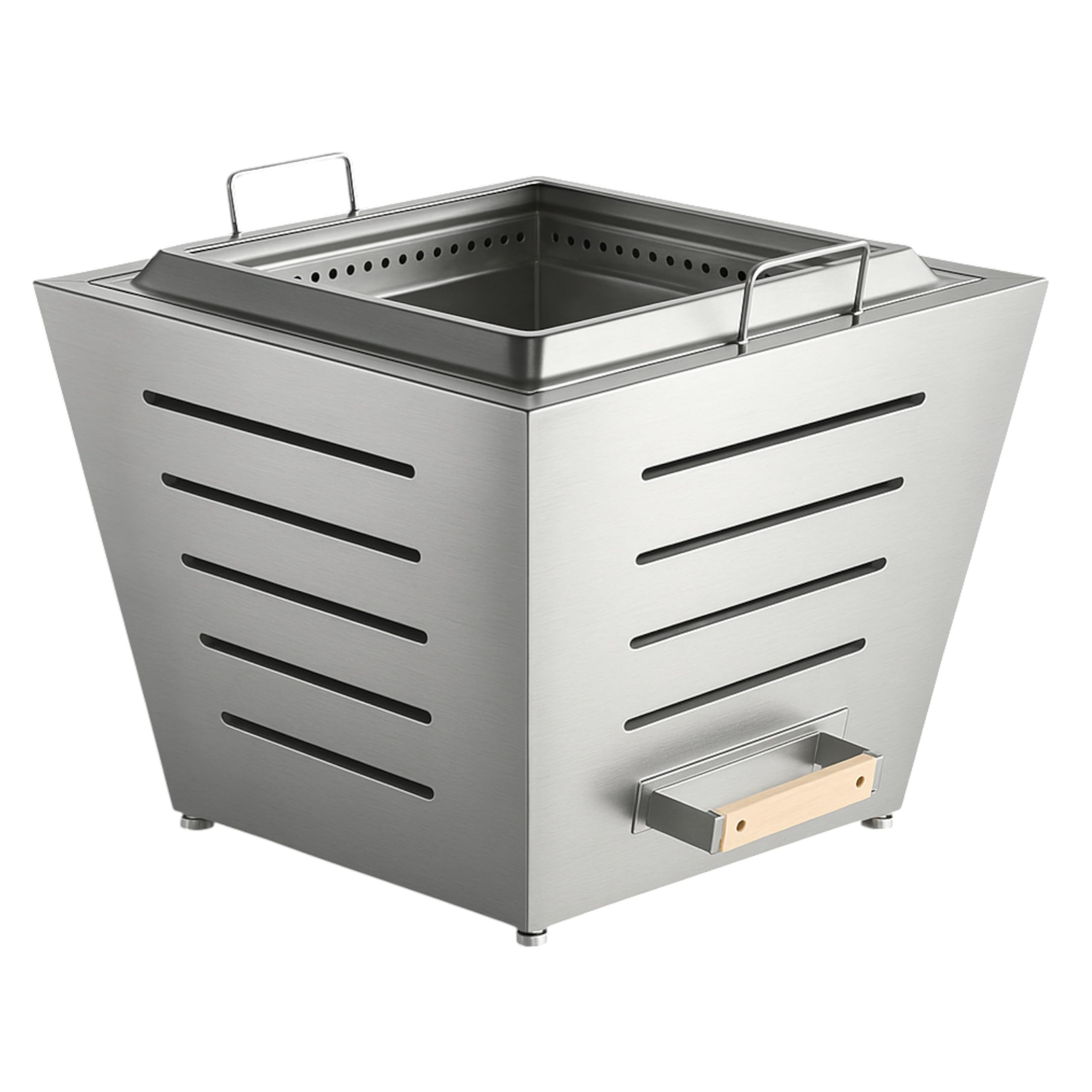 Grill-Welten Raucharme Feuerschale (Firepit) aus Edelstahl – Stainless Steel