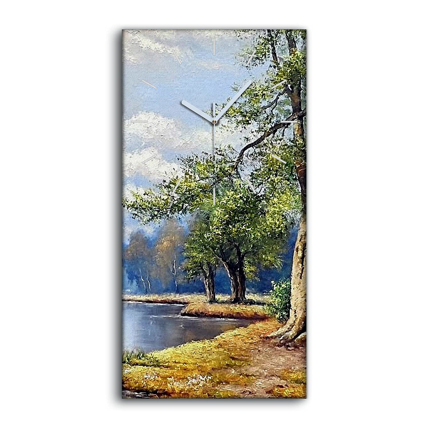 Horloge sur Toile Décoration Salon Chambre - Tableau Mural Paysage 30x60