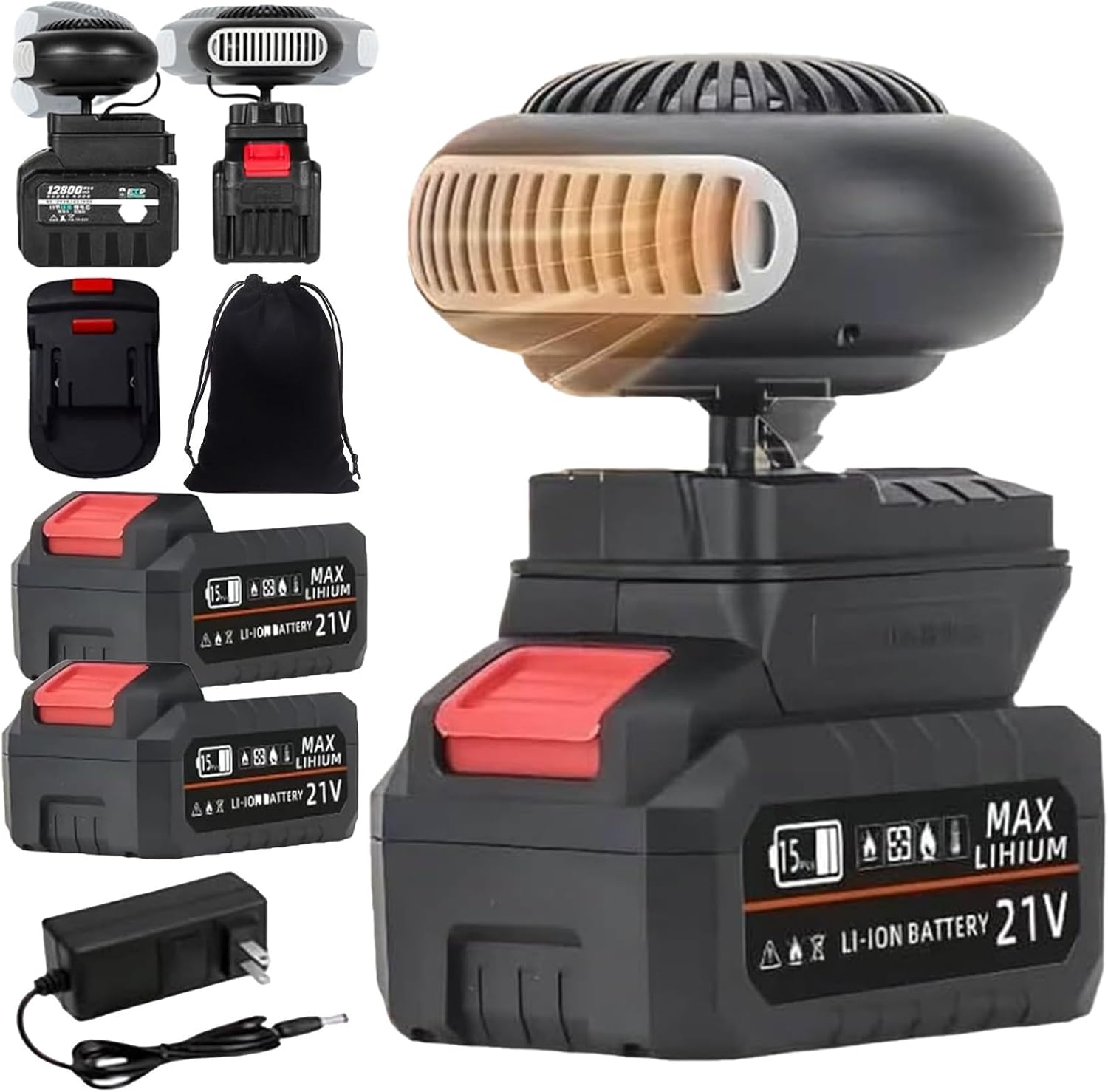 Upgrade Battery Operated Heaters, Battery Powered Heater, with Dual USB & 3000mah Batteries, Ultra Powerful/Rechargeable/Light/Portable/360-Degree Adjustable, for Indoors, Camping,Cars((10-cell)