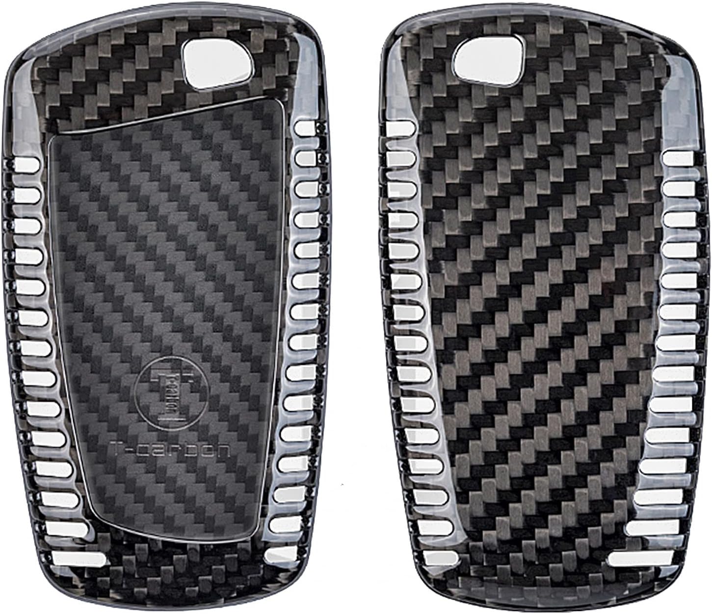 Genuine Carbon Fiber Key Fob Cover for BMW 1 Series 2 3 4 5 6 7 Series 5GT GT3 GT5 X1 X3 X4 M2 M3 M4 M5 M6 Smart Car Remote Key Fob Case for Men Women - Black