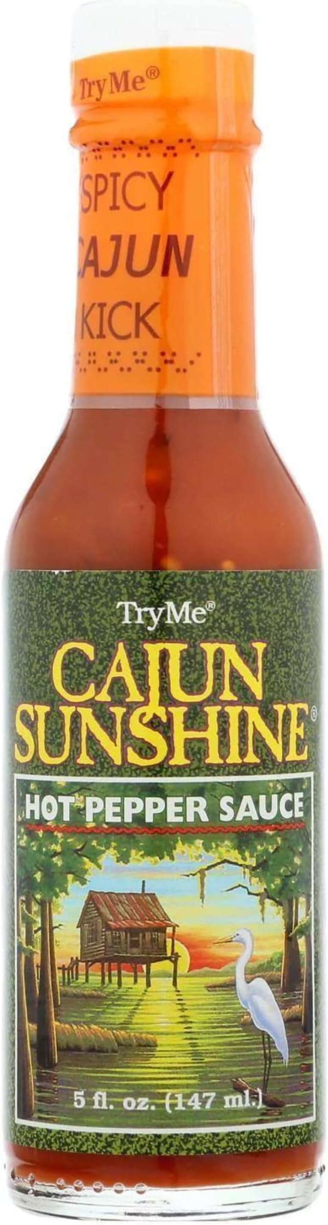 Try Me Cajun Sunshine Hot Pepper Sauce, 5oz Bottle (Pack of 3)