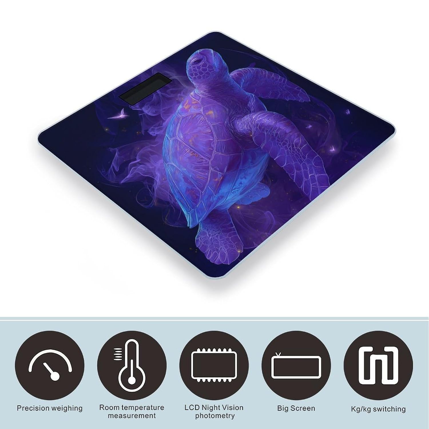 Magical Turtle Art Digital Body Weight Scale LCD Backlight Display for Bathroom Gym