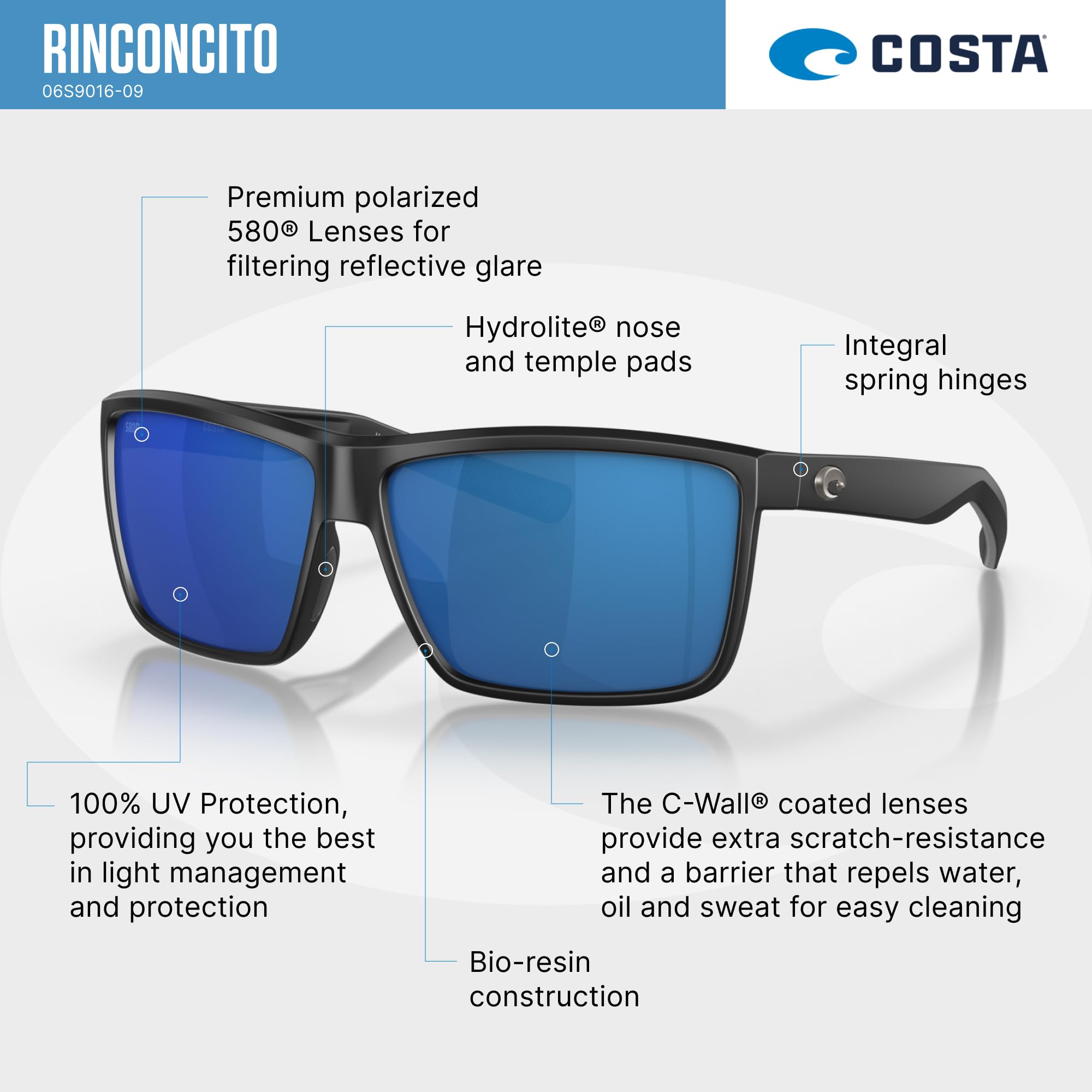 Costa Del Mar Herren Rinconcito Sonnenbrille (1er Pack)