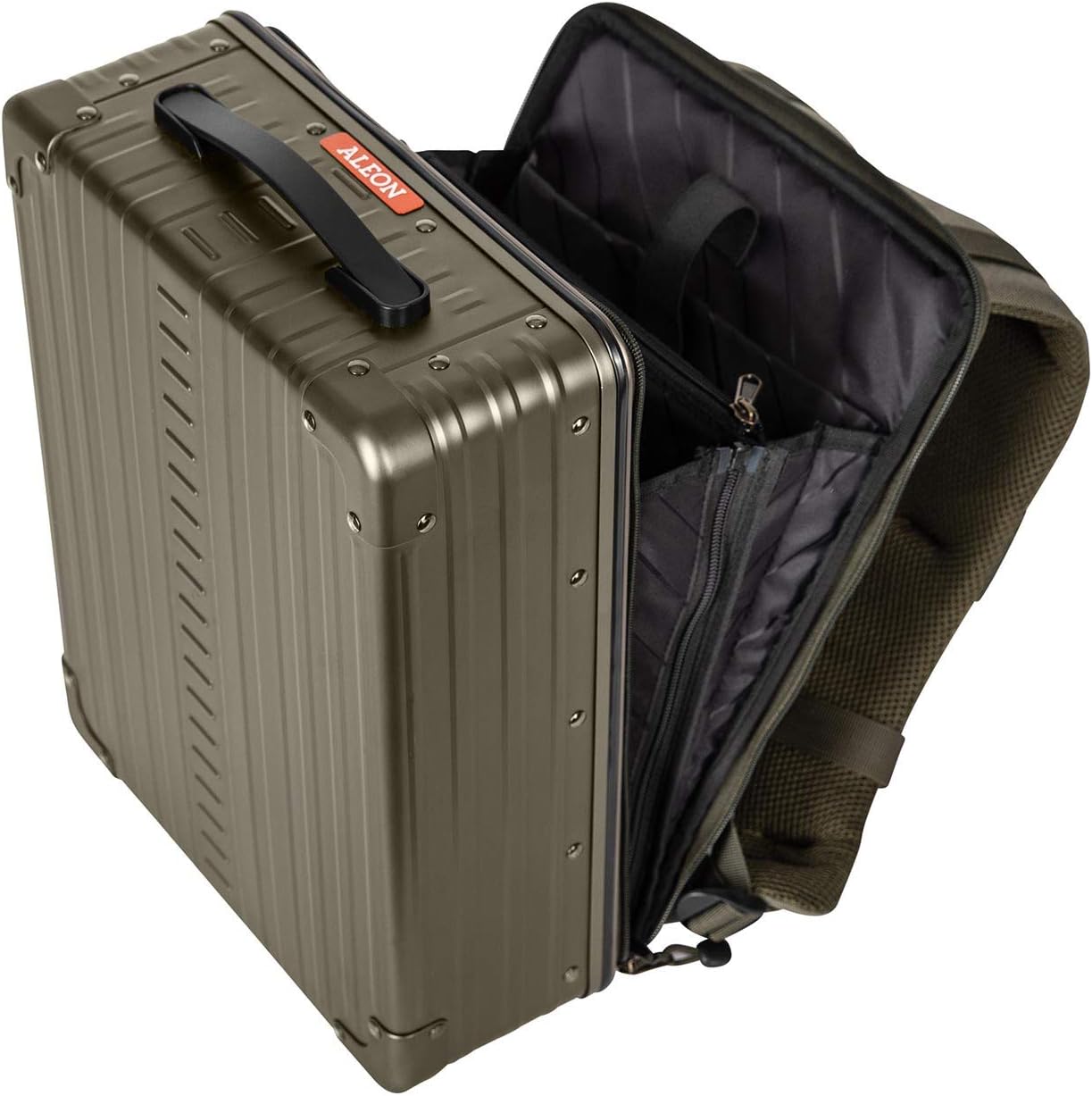 All Aluminum Lightweight 16" Hybrid Backpack for Men & Women, Fits 13" Laptop, Premium Hard Shell Backpack for Business Travel with RFID blocker for Tech, Executive, Gamers, Photographer (Bronze)