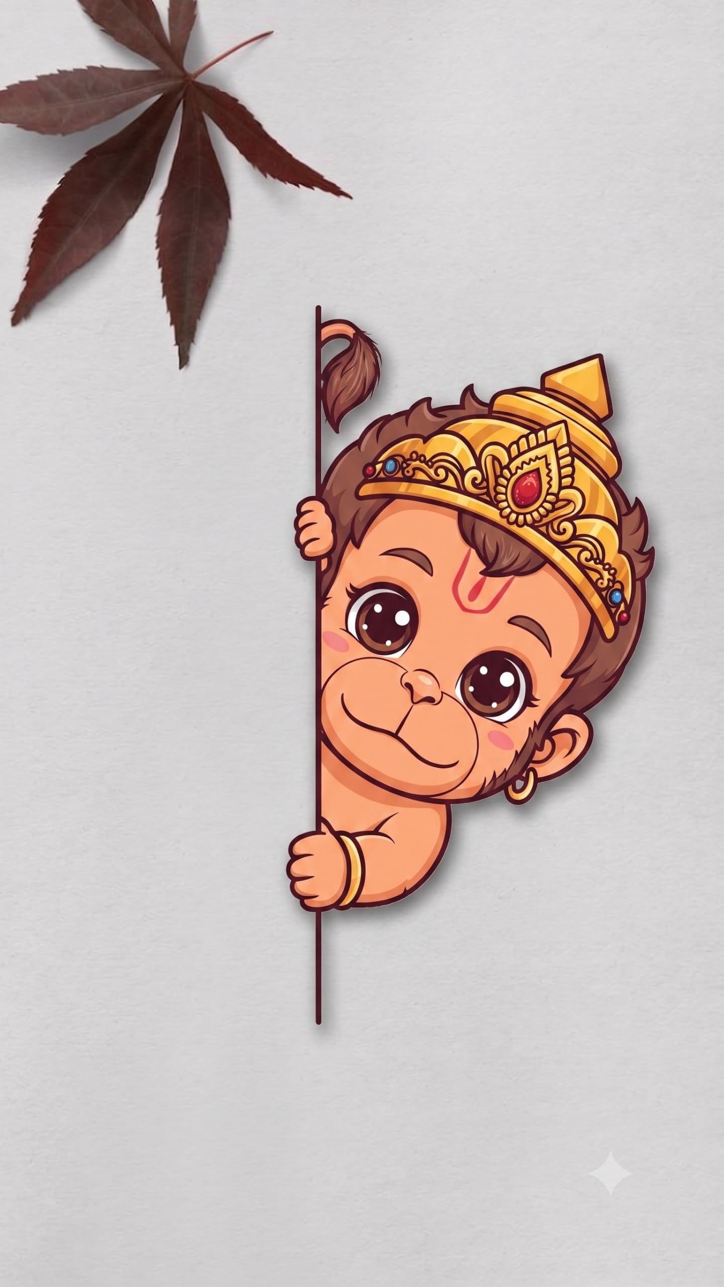 Baby Hanuman Wall Sticker Devotional Religious Wall Art Poster for Kids Room, Baby Nursery, Pooja Mandir & Playroom Decor-image-16