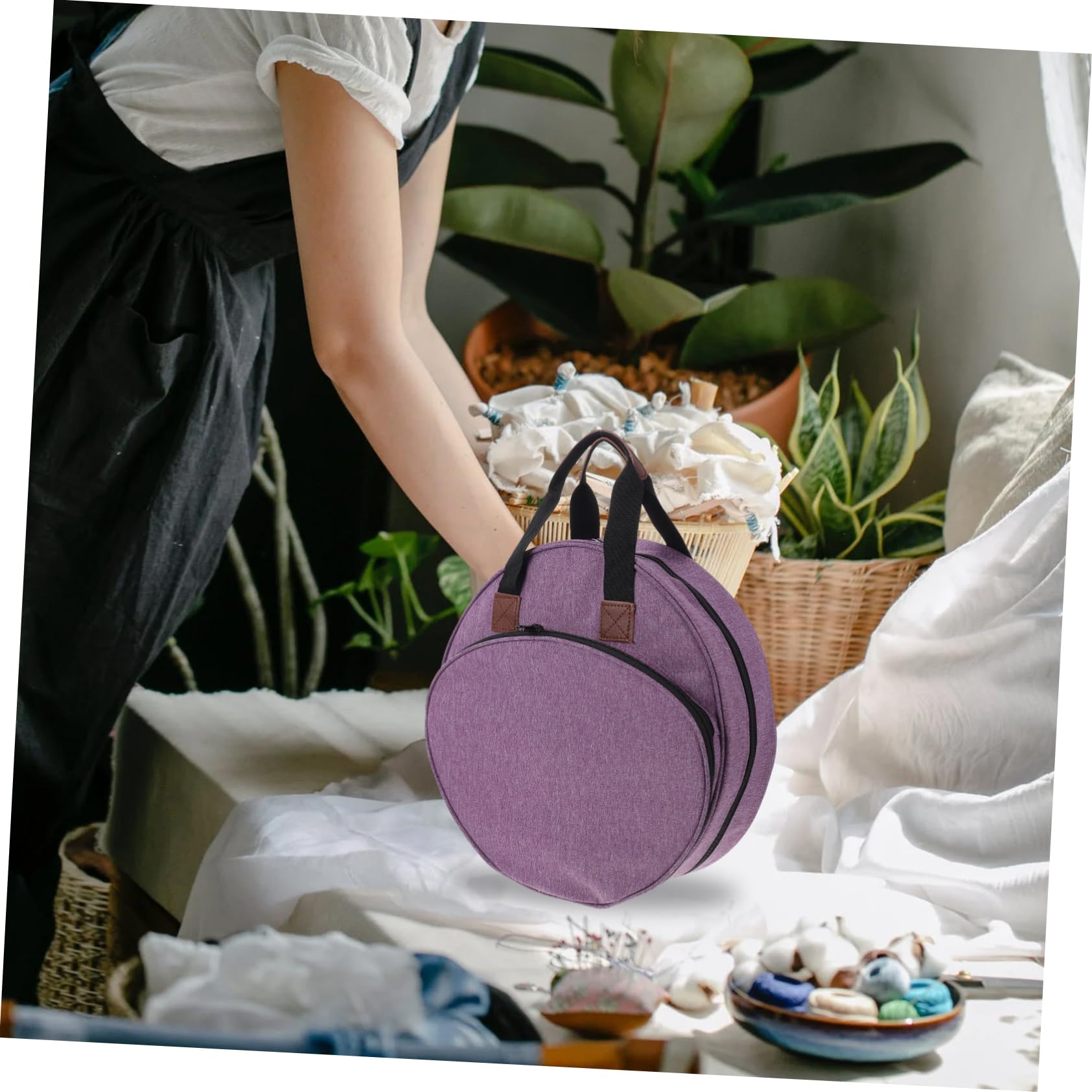 Bolsa de Almacenamiento para Kits de Bordado Portátil, Multi Bolsillos