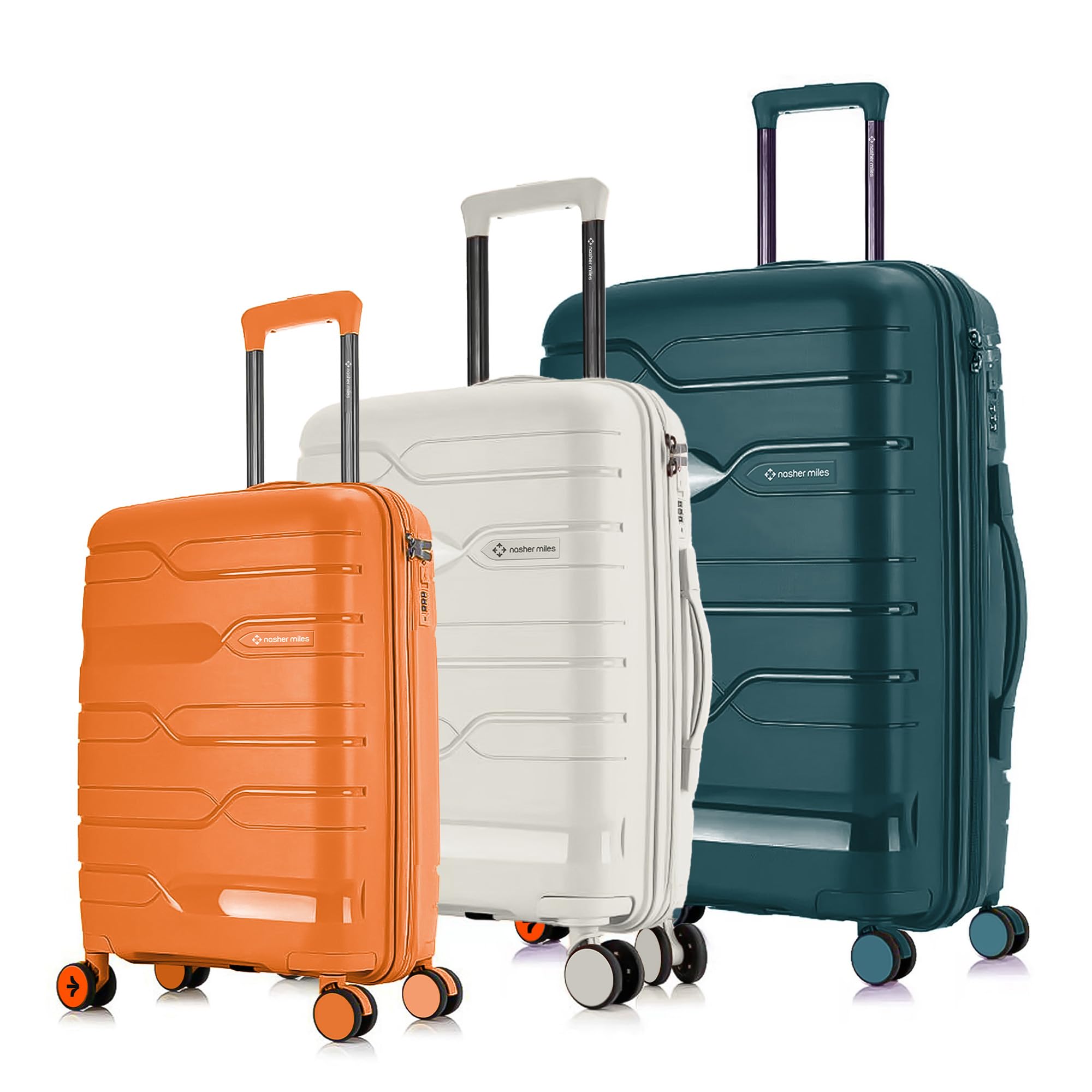nasher miles Paris Hard-Sided Polypropylene Luggage Set of 3 | 55cm, 65cm & 75cm | 8 Wheels Small, Medium & Large Trolley Bag for Travel | Suitcase (Multicolor)-picture-43