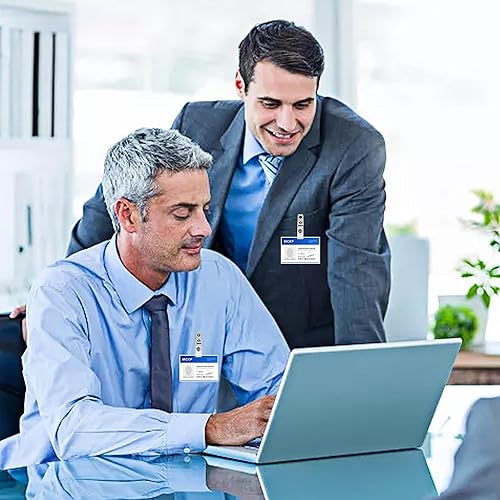 Vista 5 de Happy Trees 100pc Metal Badge Clips with Strap Clear ID Strap Clip Adapter