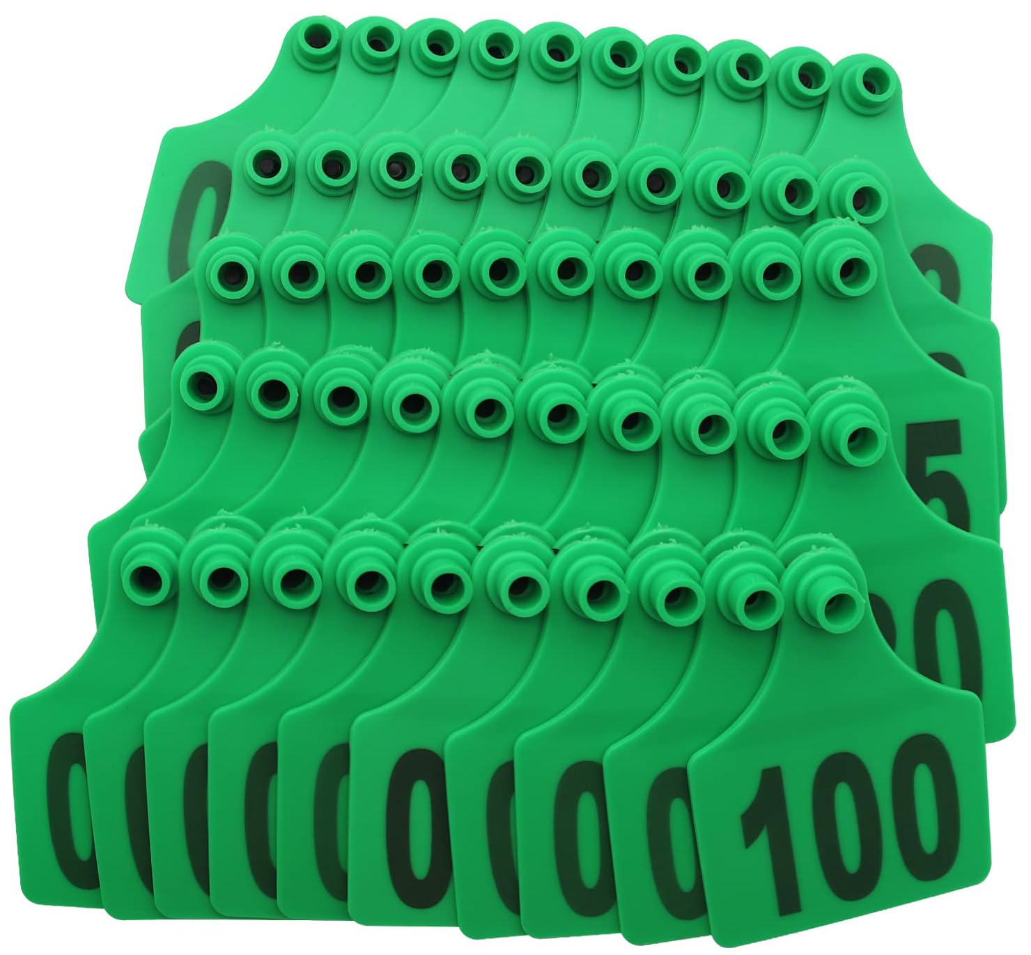 Marchi auricolari per bovini 001-1000 Il marchio auricolare numerico è perfetto per animali da allevamento di piccole e medie dimensioni come mucche, giovenche, vitelli (100 confezioni) 601-700 verde