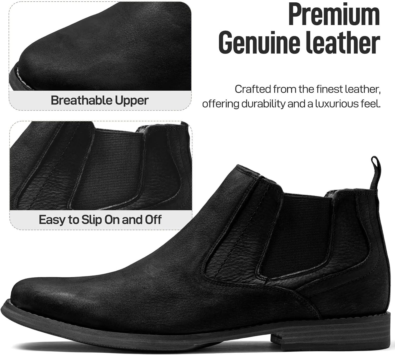Arkbird Chelsea Ankle Boots for Men Genuine Leather Oxford Casual and Formal Dress Boot - Image 5